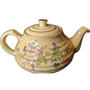 Vintage Sadler‎ England Beehive Teapot Floral Ribbed with Lid Cottage Core SEE